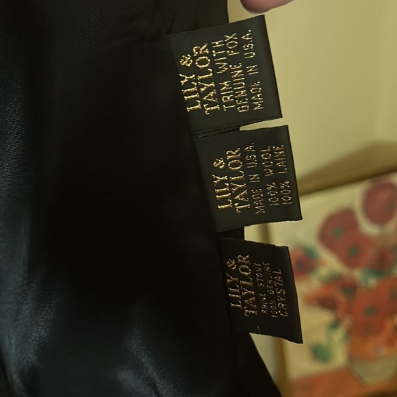 Vtg LILLY TAYLOR NY PARIS Size 22 Blazer Skirt Suit Wool Black Lined Timeless - Picture 13 of 16